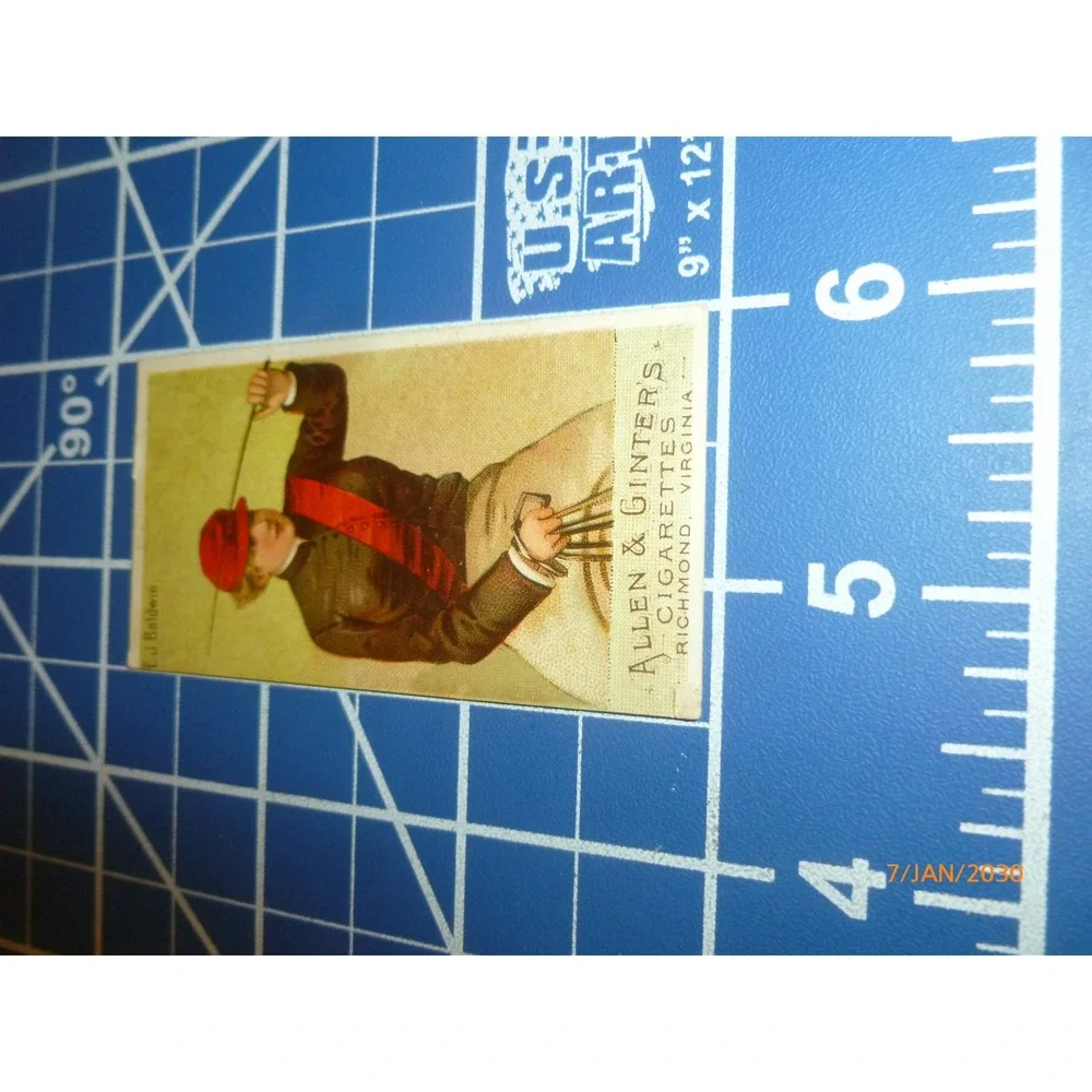 1888 Allen &‎ Ginter Racing Colors of the World Trading Card E.J. Baldwin N22a